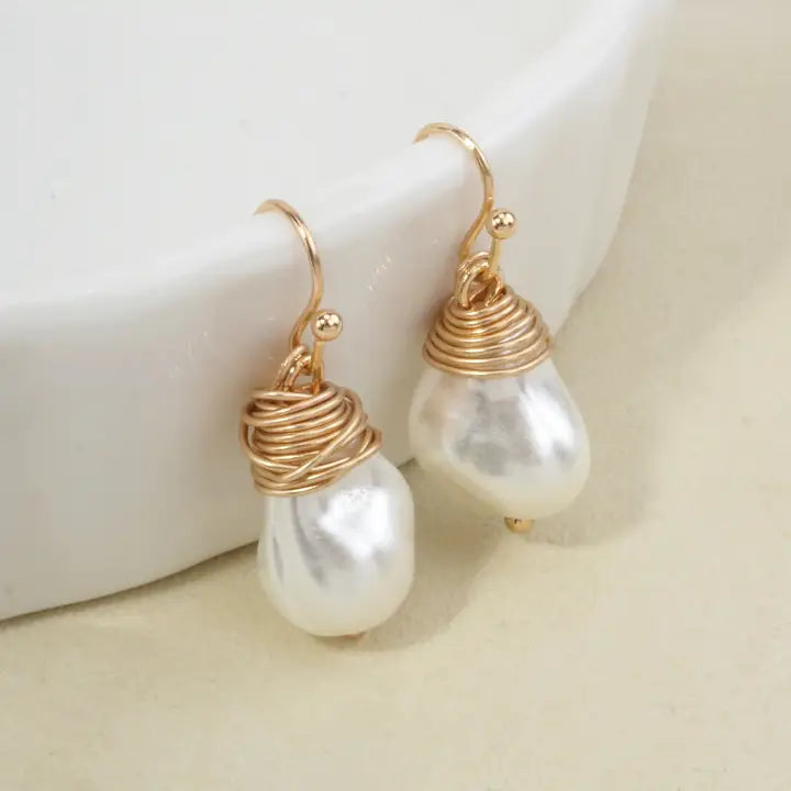 Pearl Wired Drop Earrings