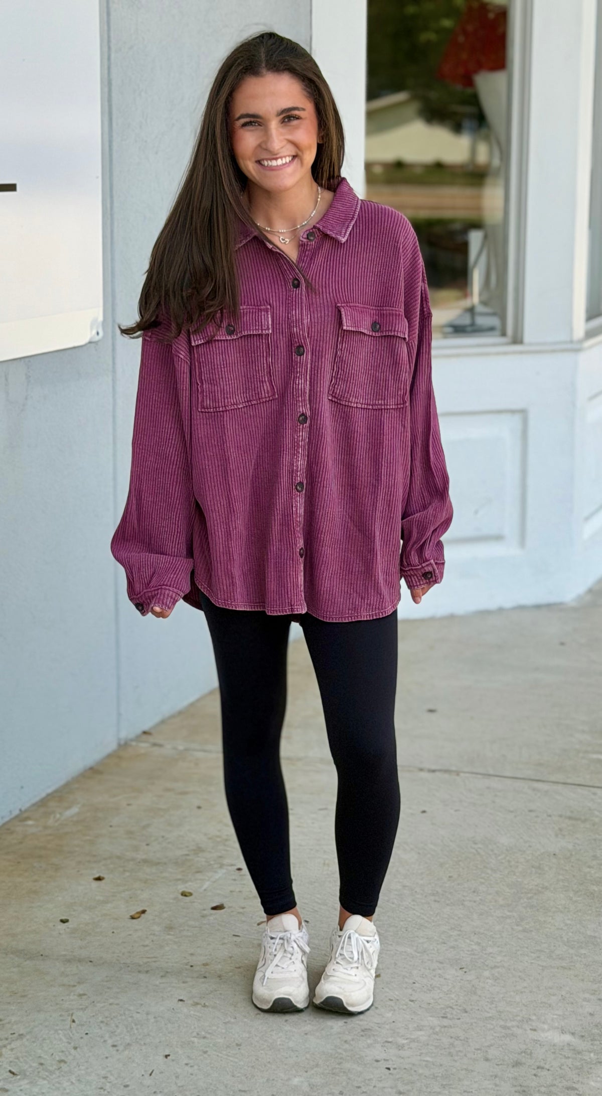 Mineral Washed Shacket, Dark Cherry