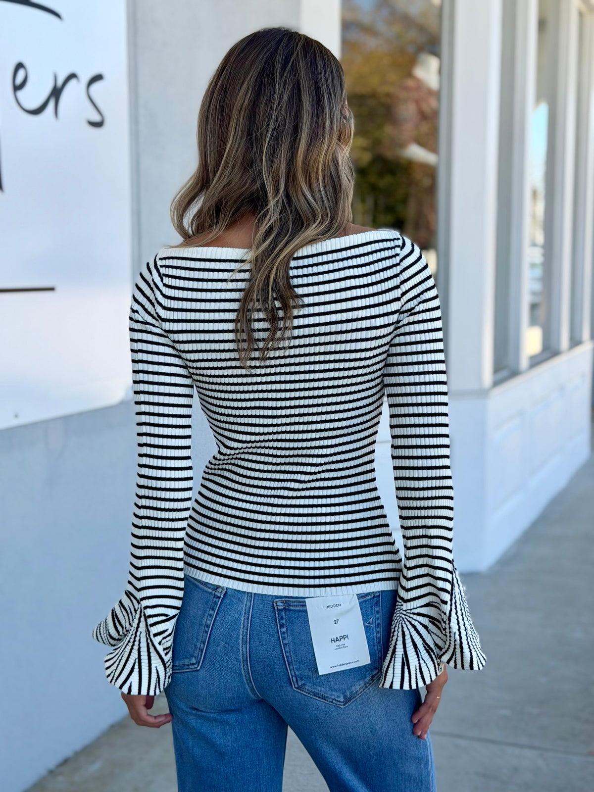 White/Black Striped Sweater