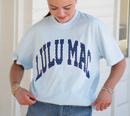 Lulu Mac Polka Dot Tee, Navy