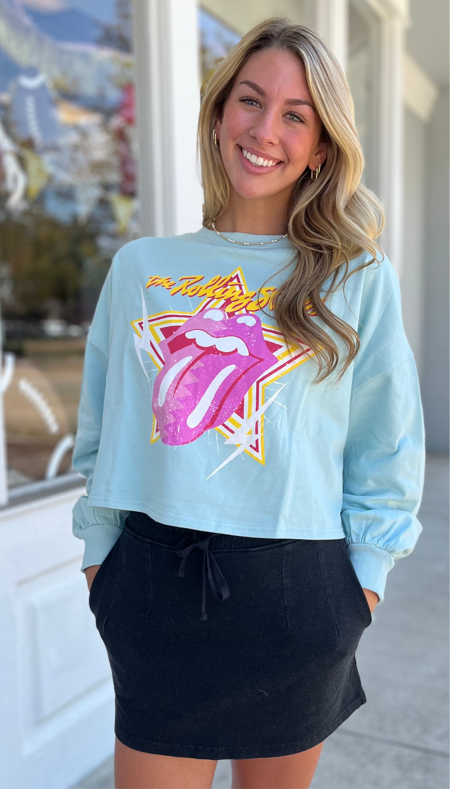 Blue Rolling Stones Pullover