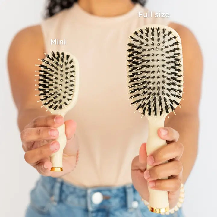 Mini Teletie Brush, Boar Tan