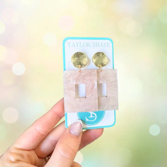 TS Earrings, Pink Shimmer Naomi