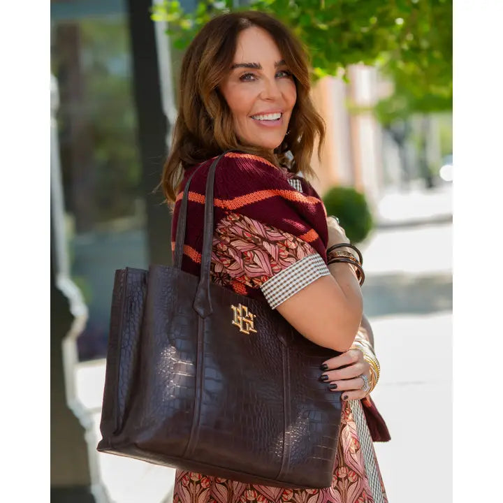 Heath Tote Bag, Chocolate EC