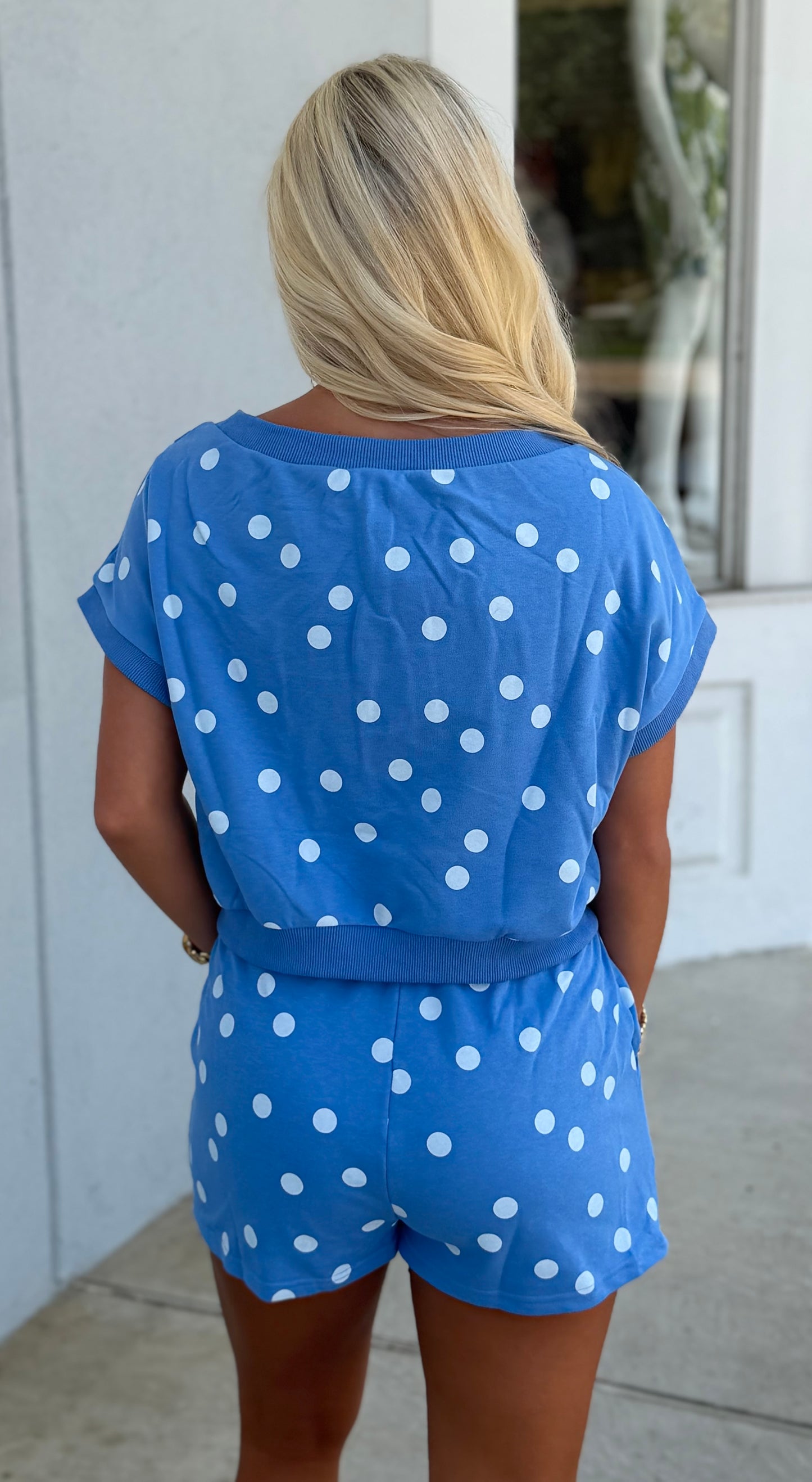 Polka Dot Top and Short SET, Blue