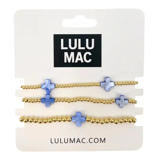Lulu Mac Cross Bracelet, Blue