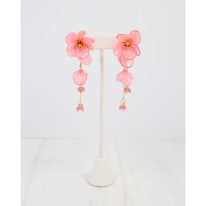 Billings Flower Earrings , Pink
