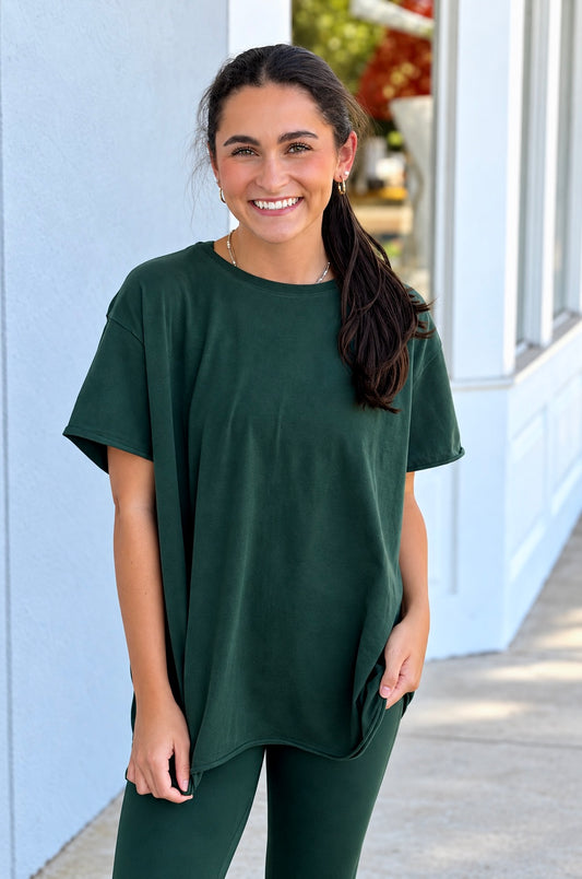 Pima Cotton Center-Seam Oversized Tee, Sycamore