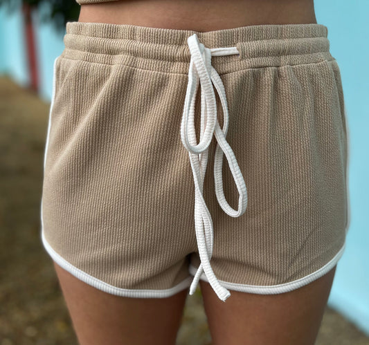 Taupe Drawstring Shorts