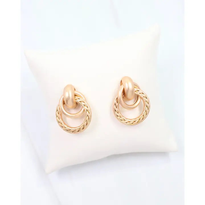 Coosa Twisted Double Loop Earrings