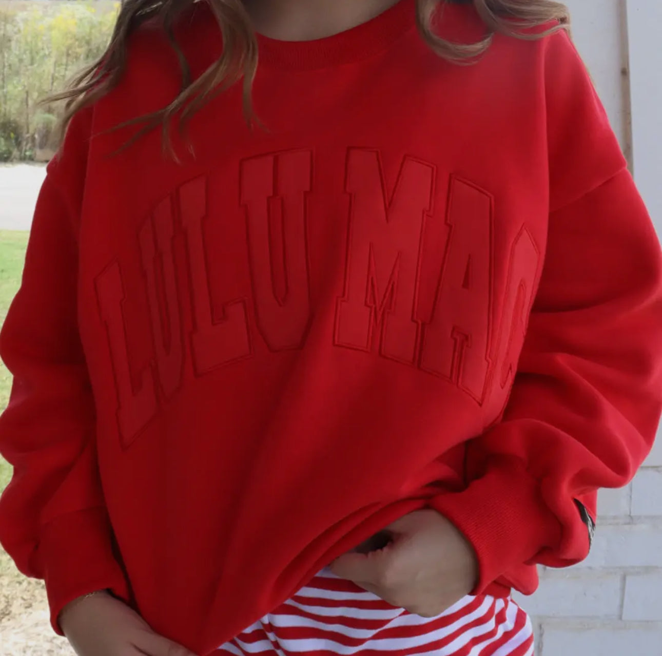 Red Monogram Lulu Mac Sweatshirt