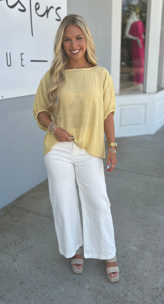 Honey Elastic Sleeve Blouse