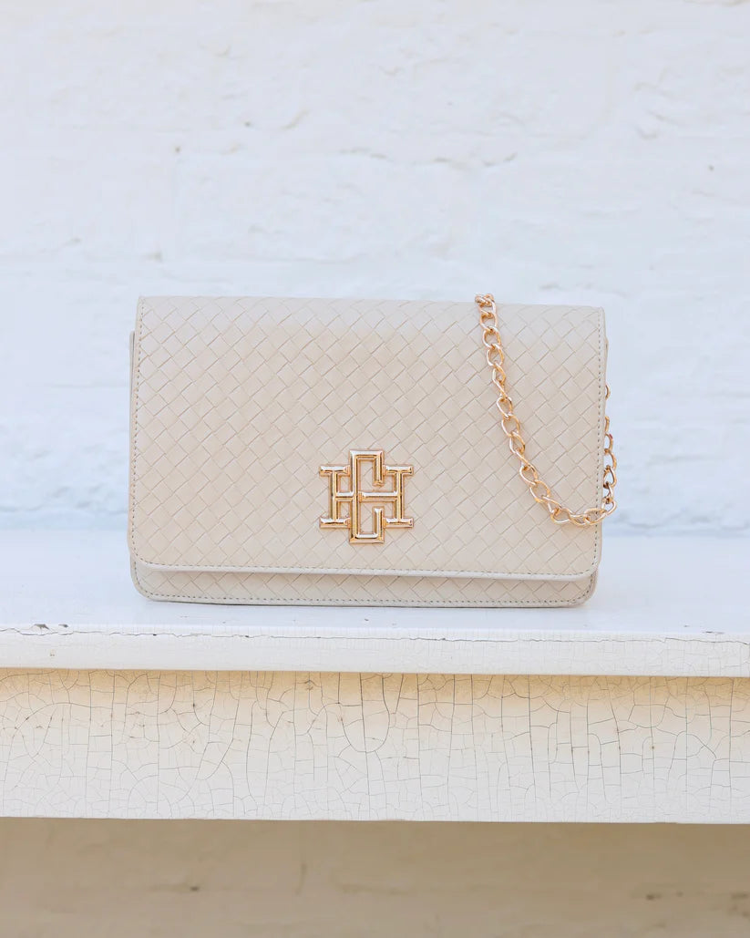 Bryn Clutch/Crossbody, Woven Almond