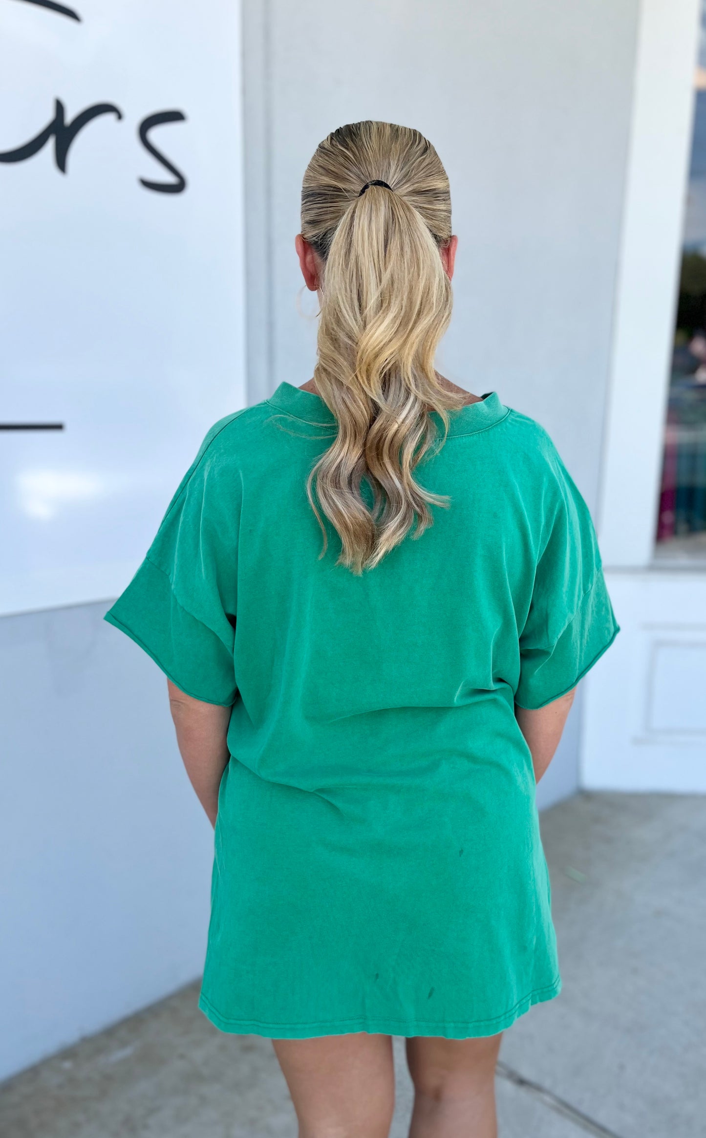 V Neck Oversized Top, Matcha