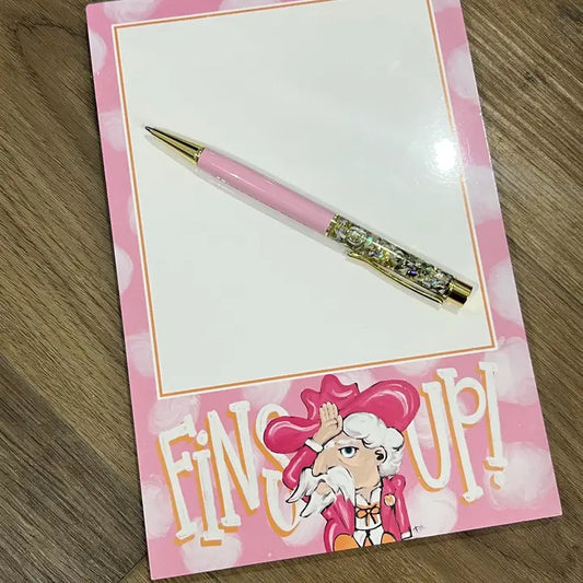Pink and Orange Fins Up Notepad