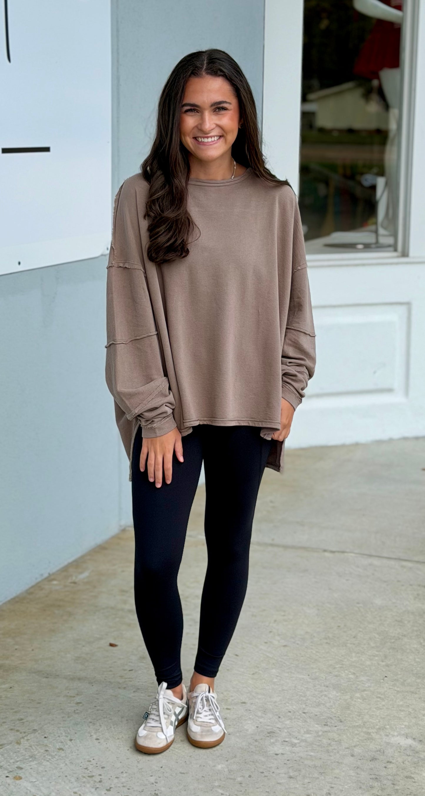 Classic Cotton Oversized Long Sleeve, Truffle