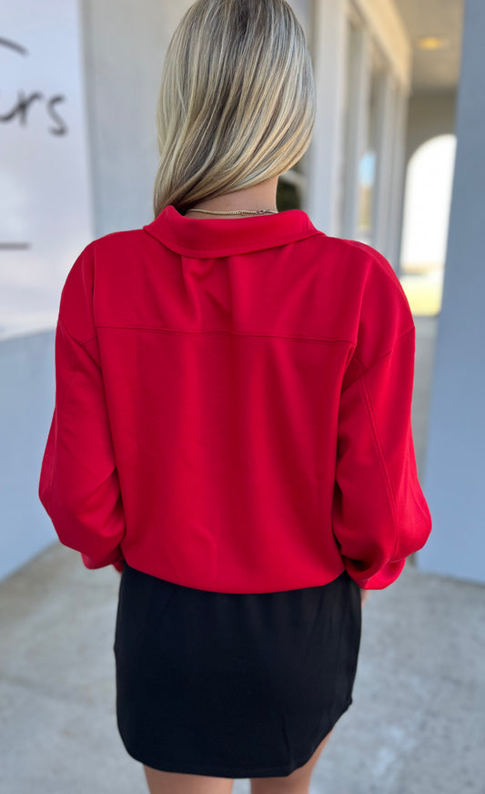 Scuba Half Zip Pullover, Ruby