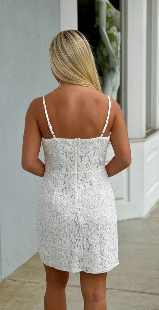 White Lace Tube Dress