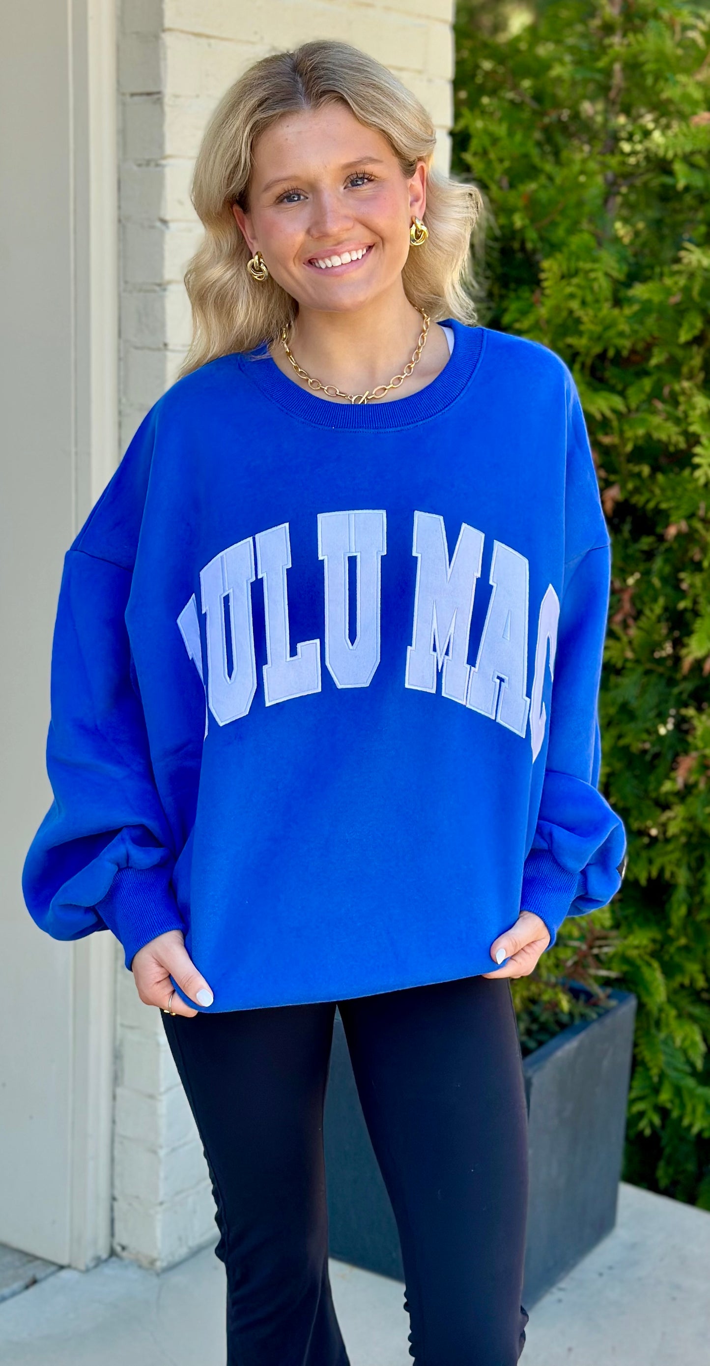 Stitch Lulu Mac Sweatshirt, Royal/White