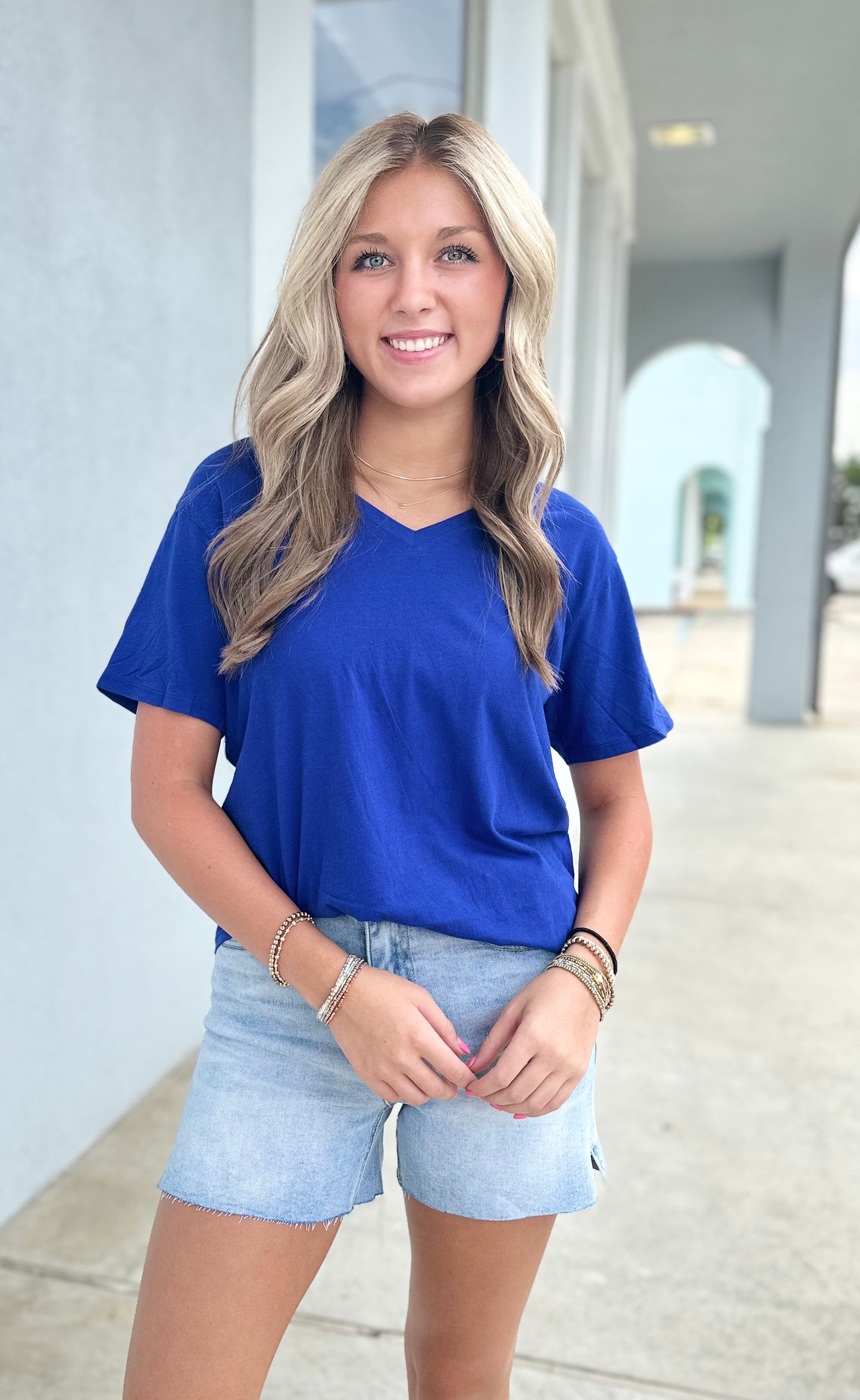 Bright Blue Boyfriend Tee