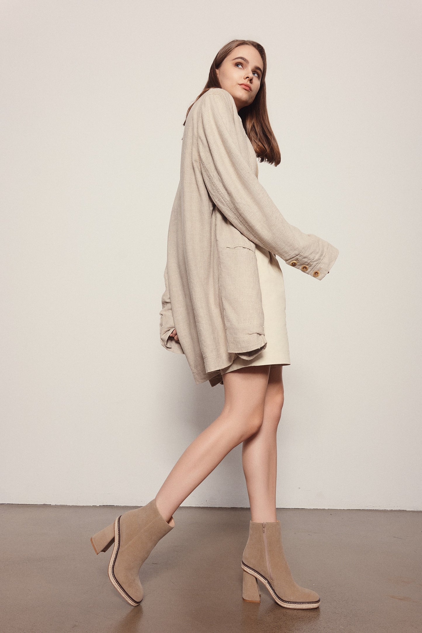 Shelby Apricot Block Heel Bootie