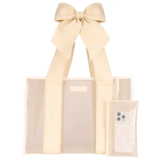 Case Mate Ecru Raffia Bow Jelly Tote