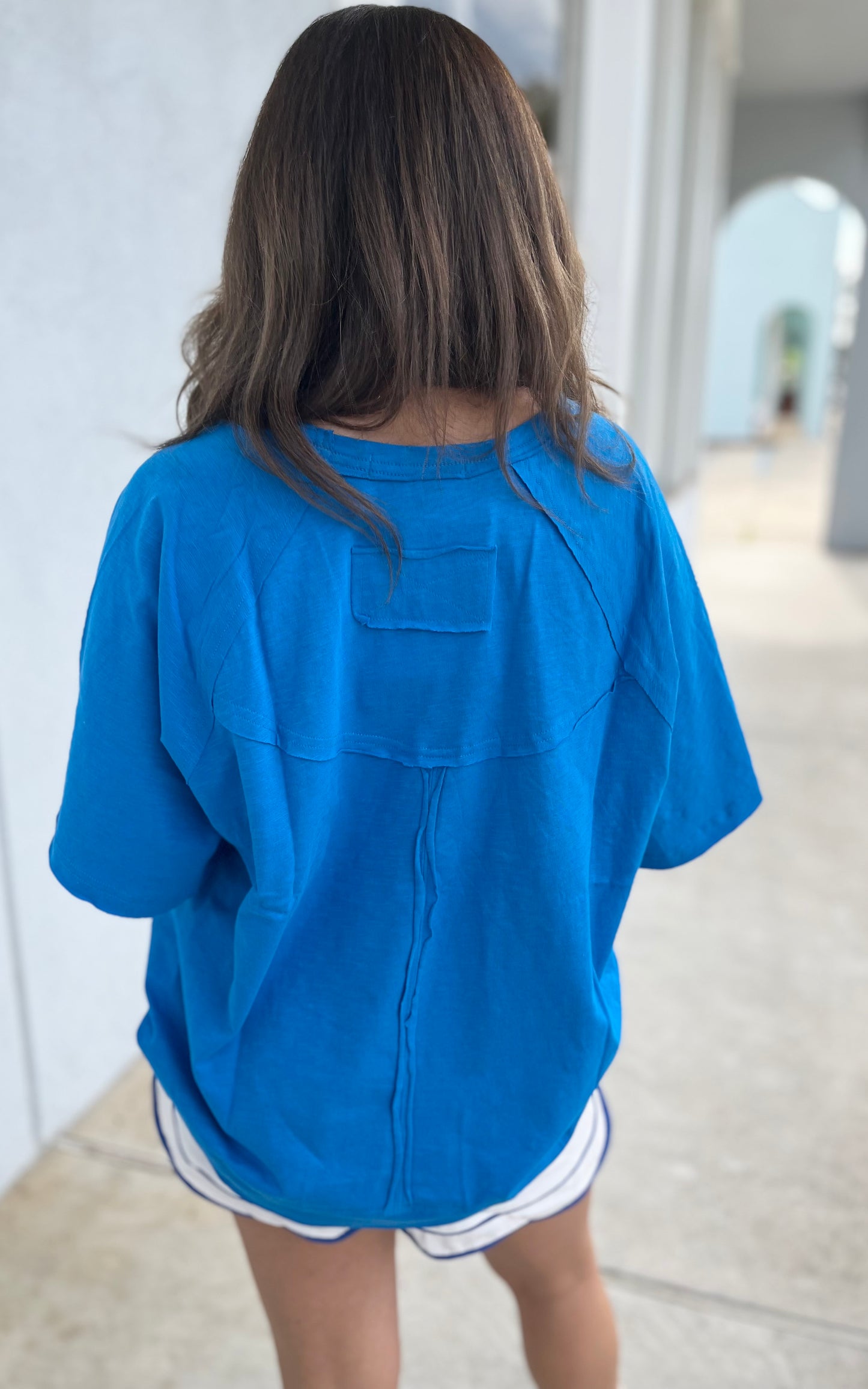 Ocean Blue Oversized Top