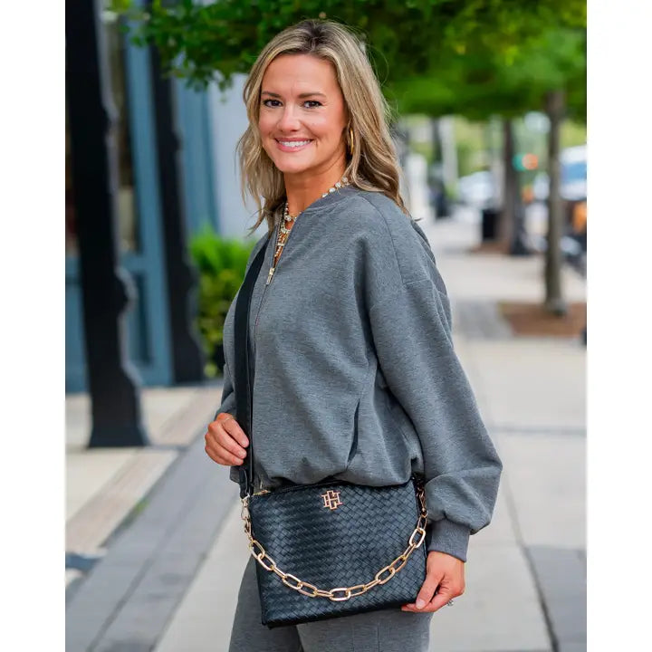 Ariana Crossbody , Woven Black