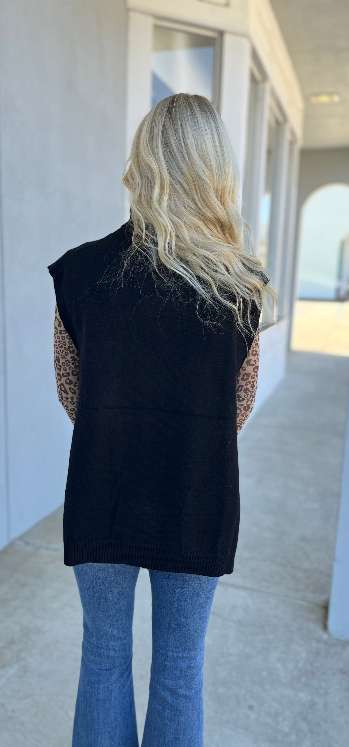 Black High Low Turtleneck Top