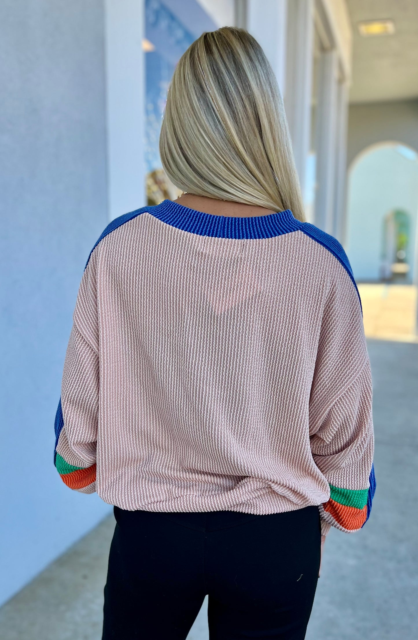 Nude Colorblock Pullover