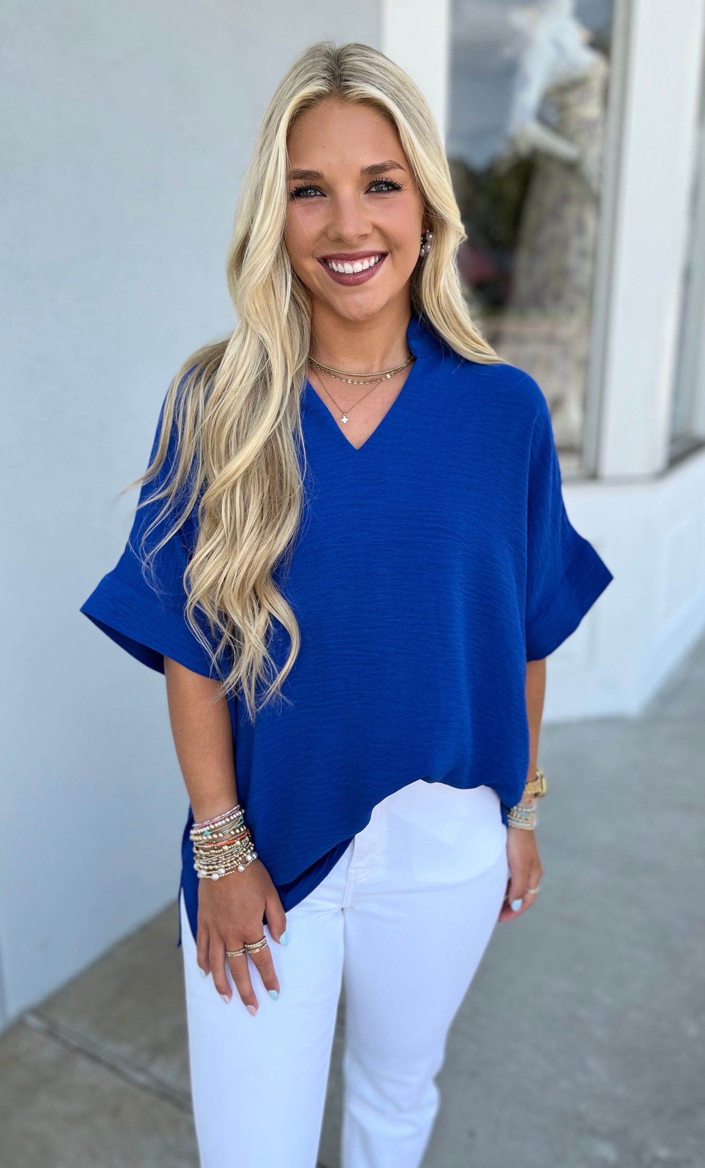 Royal Blue V Neck