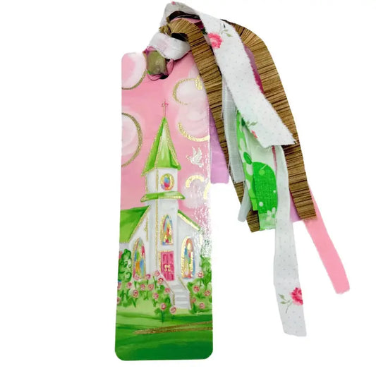 Tassel Bible Bookmark, Pink Cloud Church