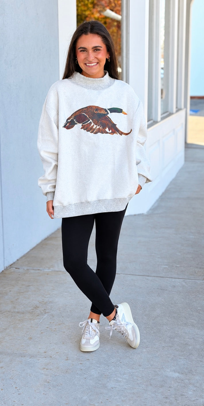 Heather Grey Lucky & Mallard REVERSIBLE Sweatshirt
