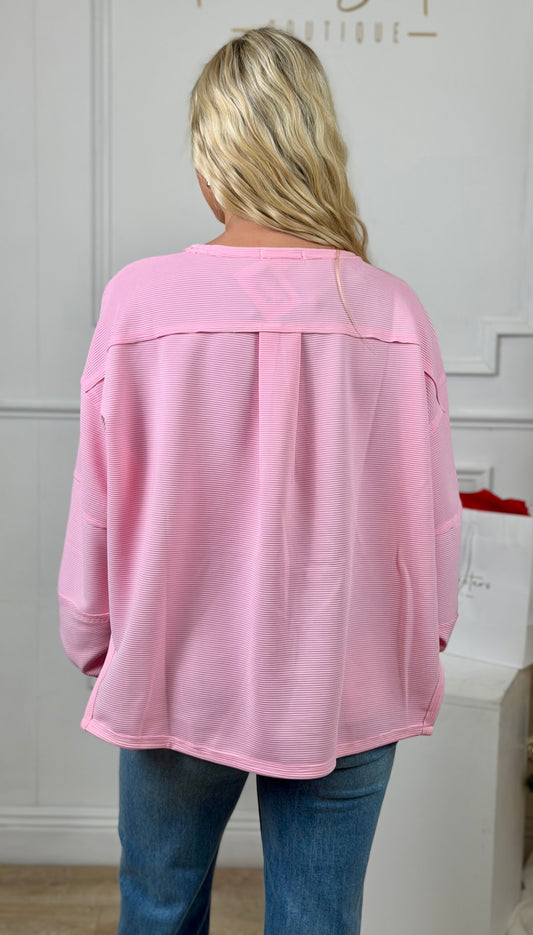 Punch Side Slit Tiered Sleeve Top