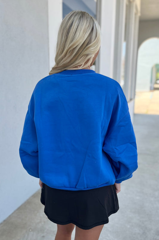 Heather Game Day Sweatshirt, Cobalt Blue