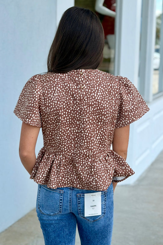 Spotted Peplum Top