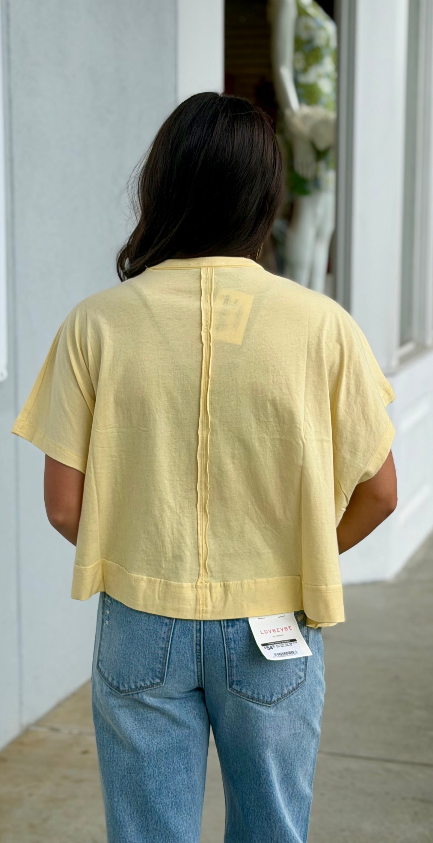 Oversized Boxy Top, Butter Yellow