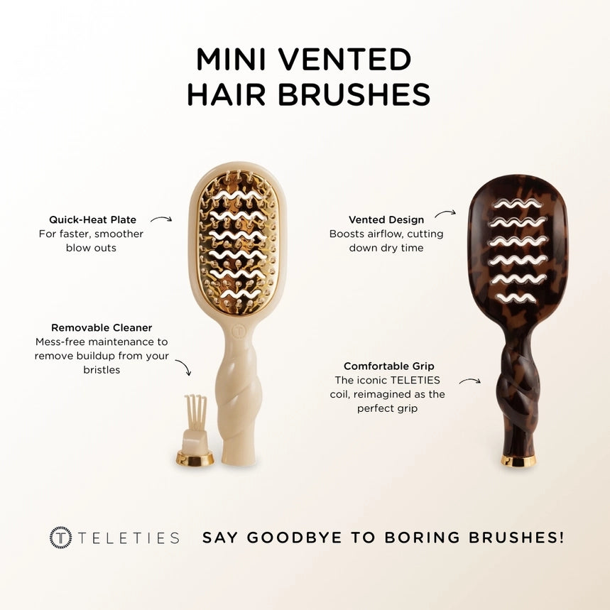 Mini Teletie Brush, Vented Brush Tan