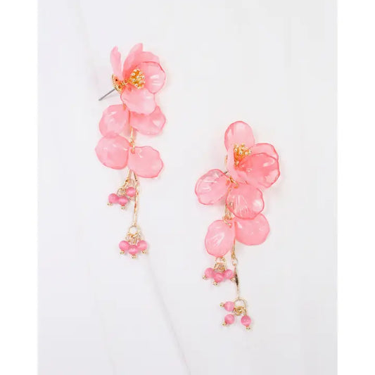 Billings Flower Earrings , Pink