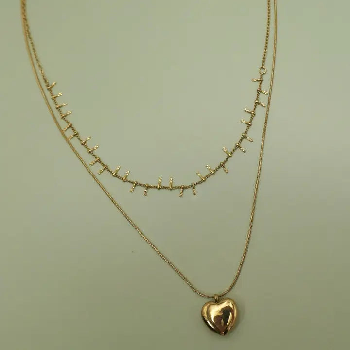 Heart Chain Spike Necklace