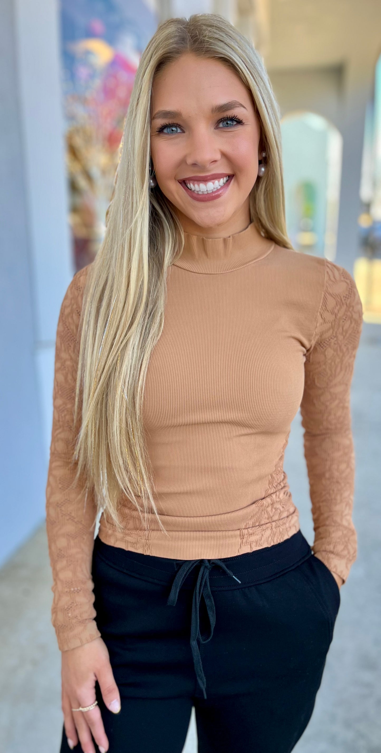 Nude Colorblock Pullover