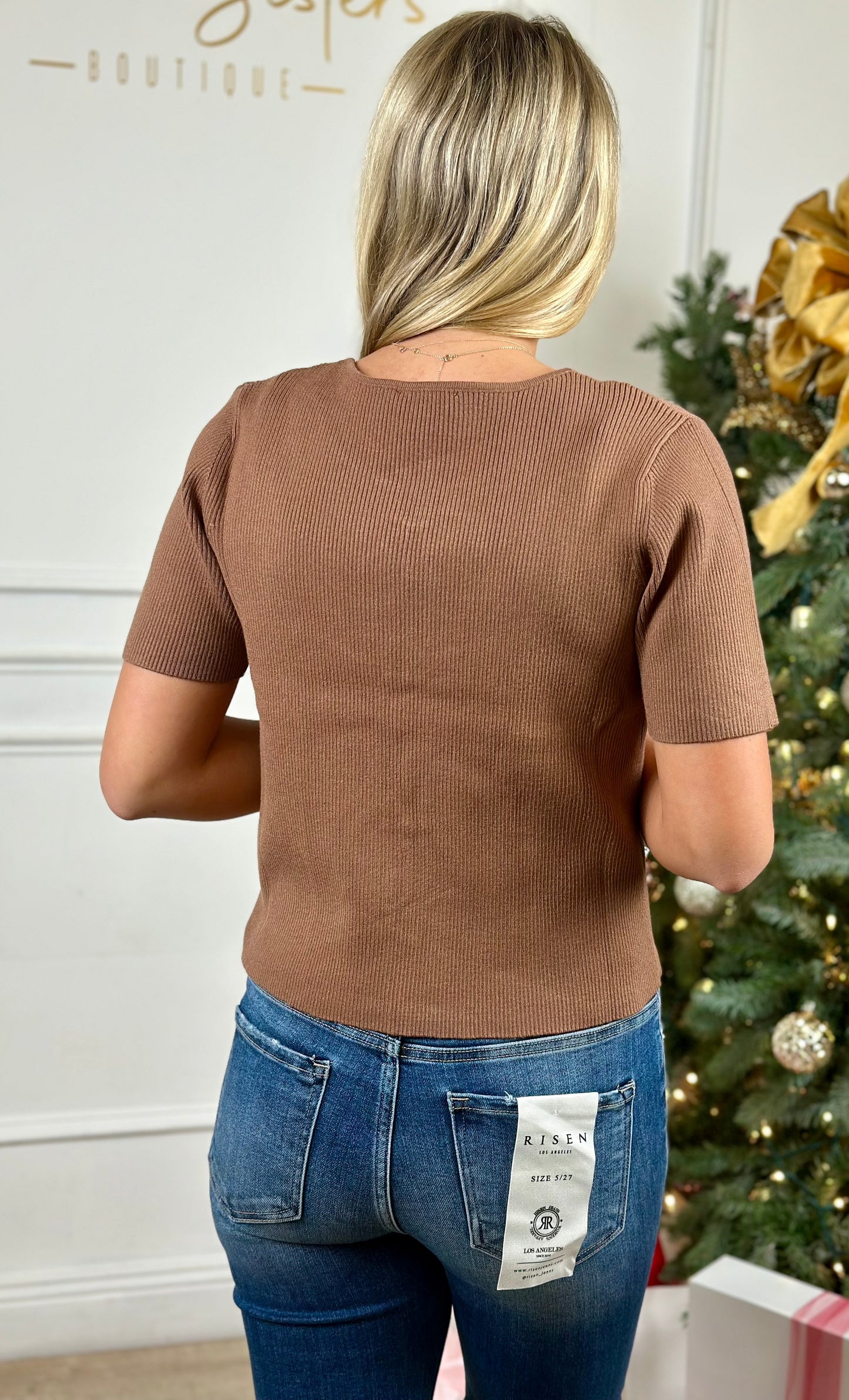 Mocha Front Tie Sweater Cardigan