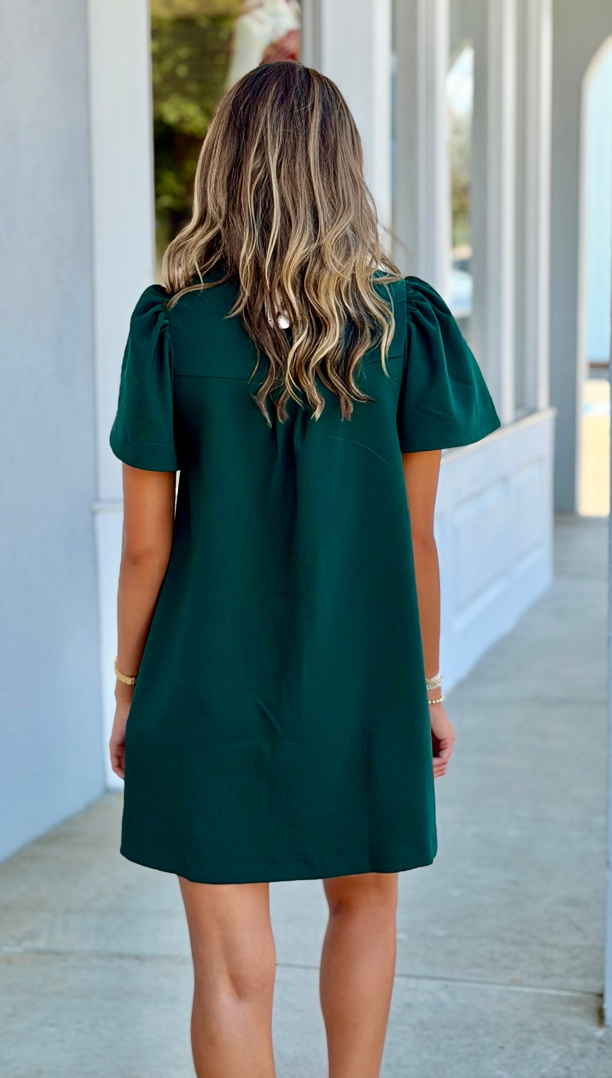 Button Down Dress, Hunter Green