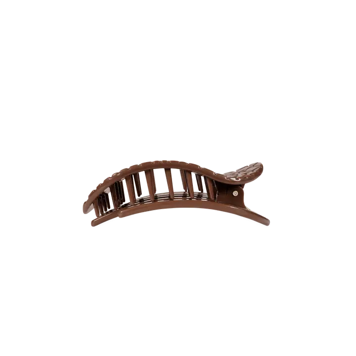 Teletie Brown Crocodile Small Flat Hair Clip