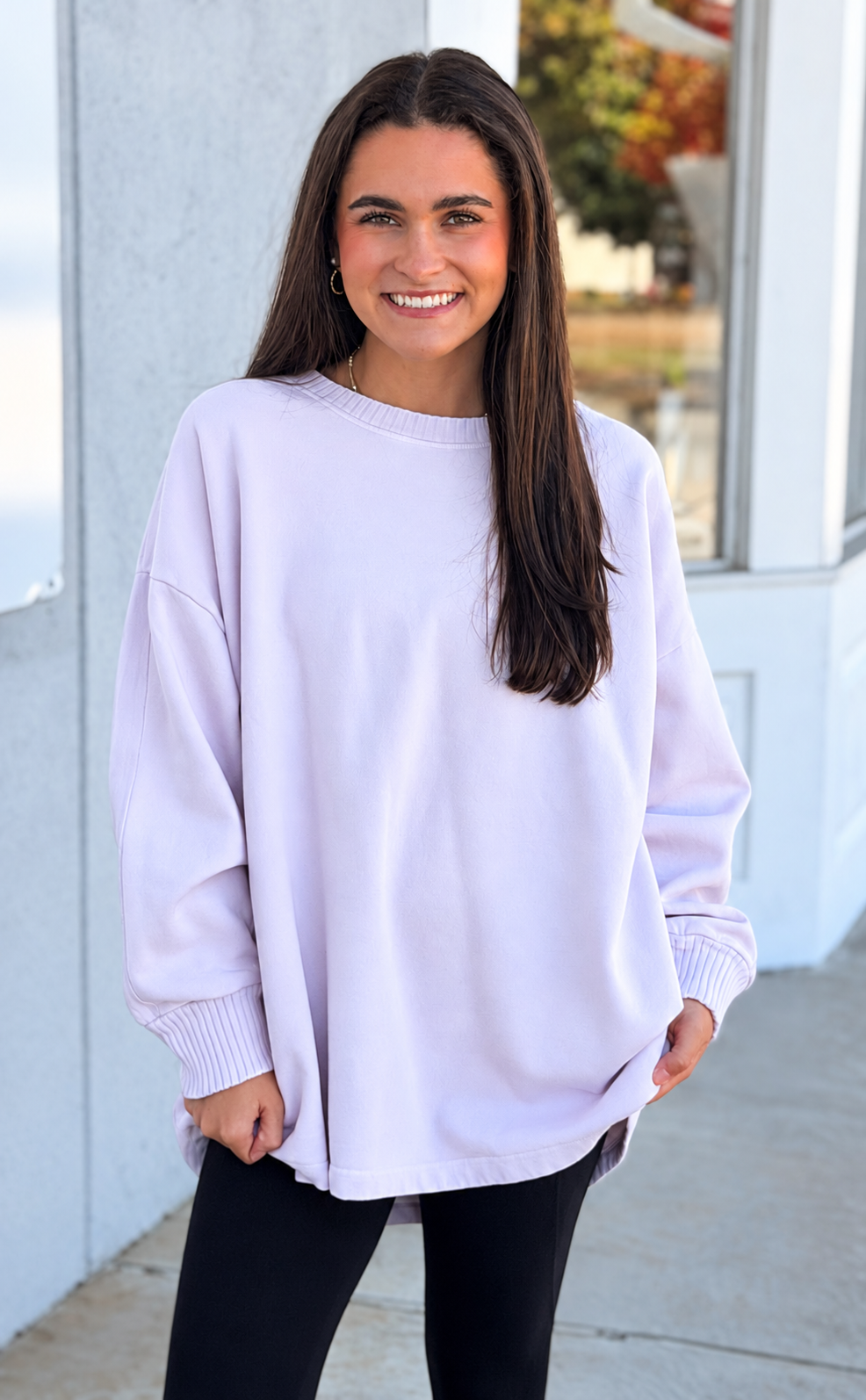 Lavender Mineral Washed Fleeced Terry Oversized Tunic