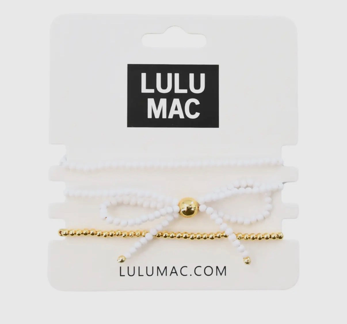 Bow White Lulu Mac Bracelet Set