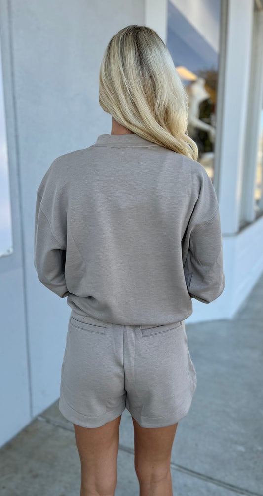 Scuba Pullover & Shorts SET, Ash Mocha