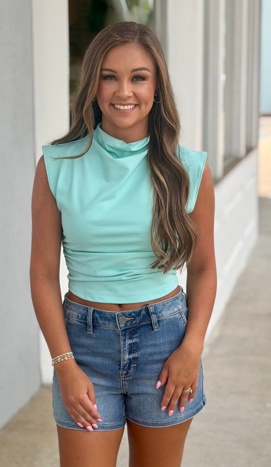 Aqua Sarah Cropped Top