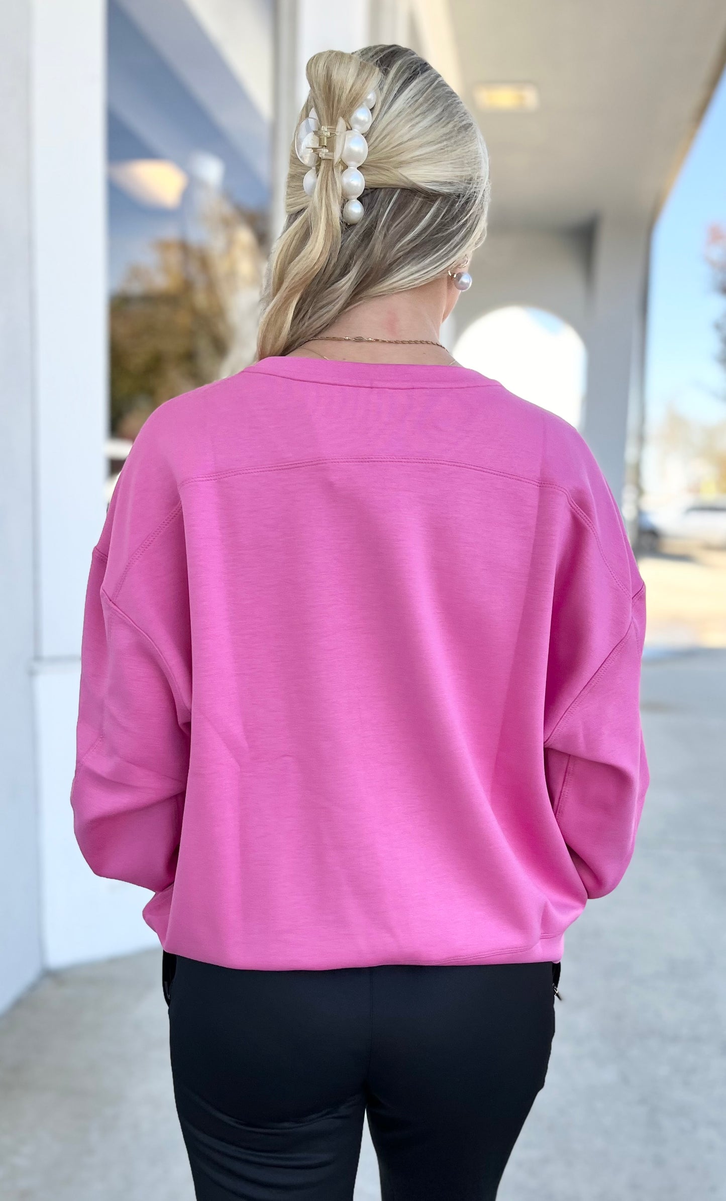 Fuchsia Scuba Pullover