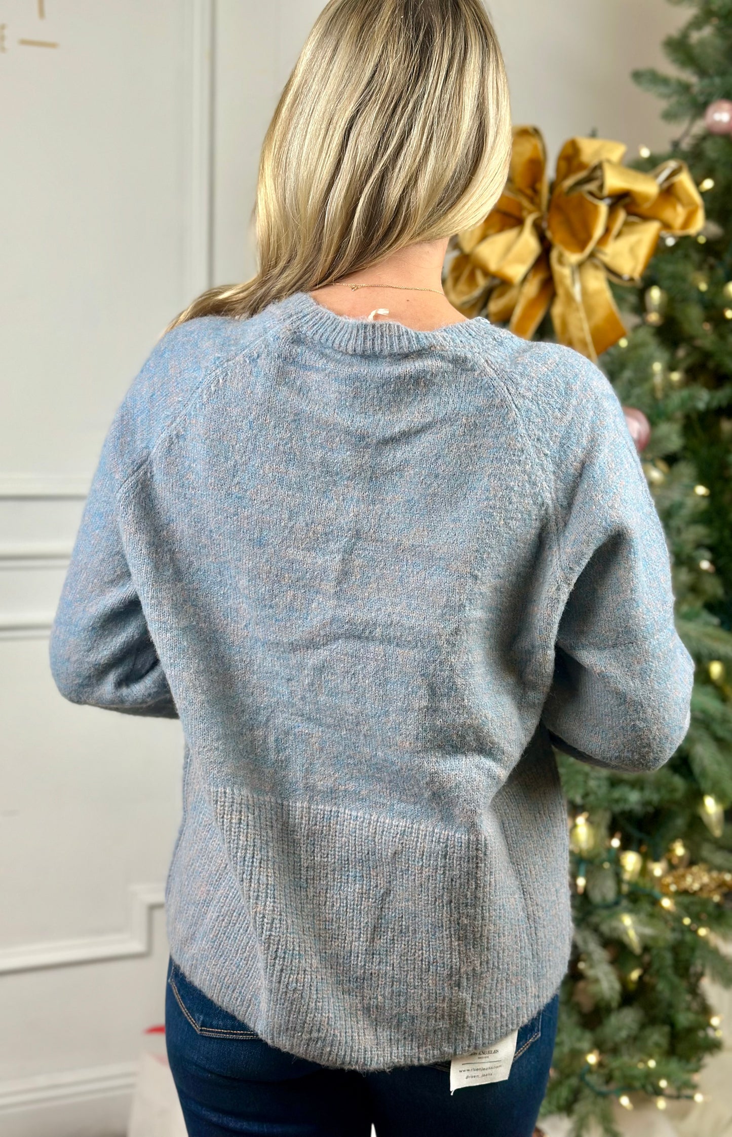 Blue Grey Sweater Top